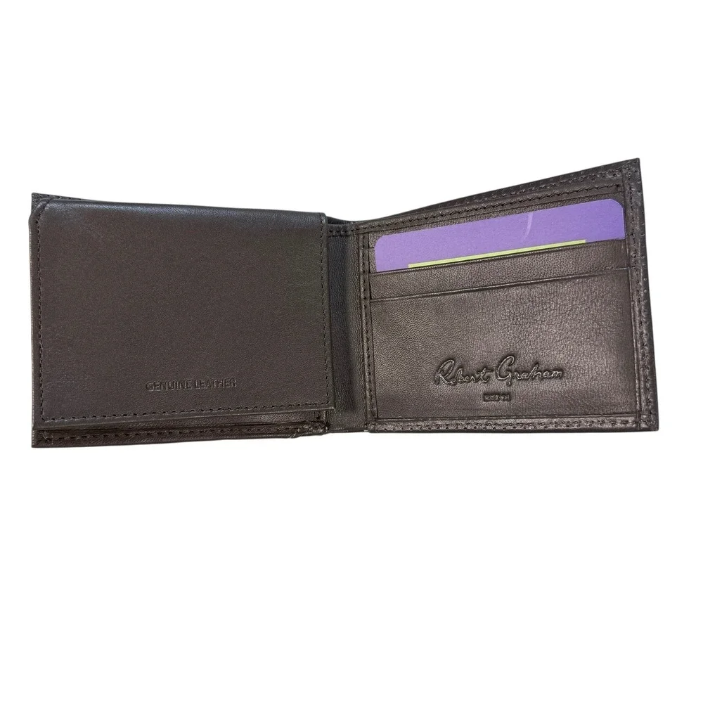 Robert Graham‎ Clubhouse RFID Leather Wallet + Golf Tees Gift Set Brown NIB